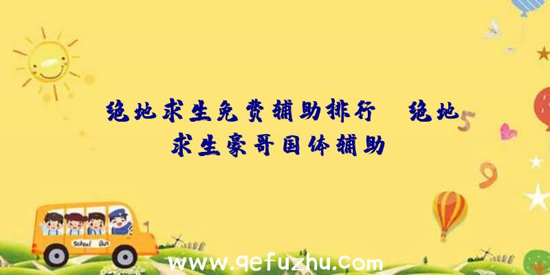 「绝地求生免费辅助排行」|绝地求生豪哥国体辅助